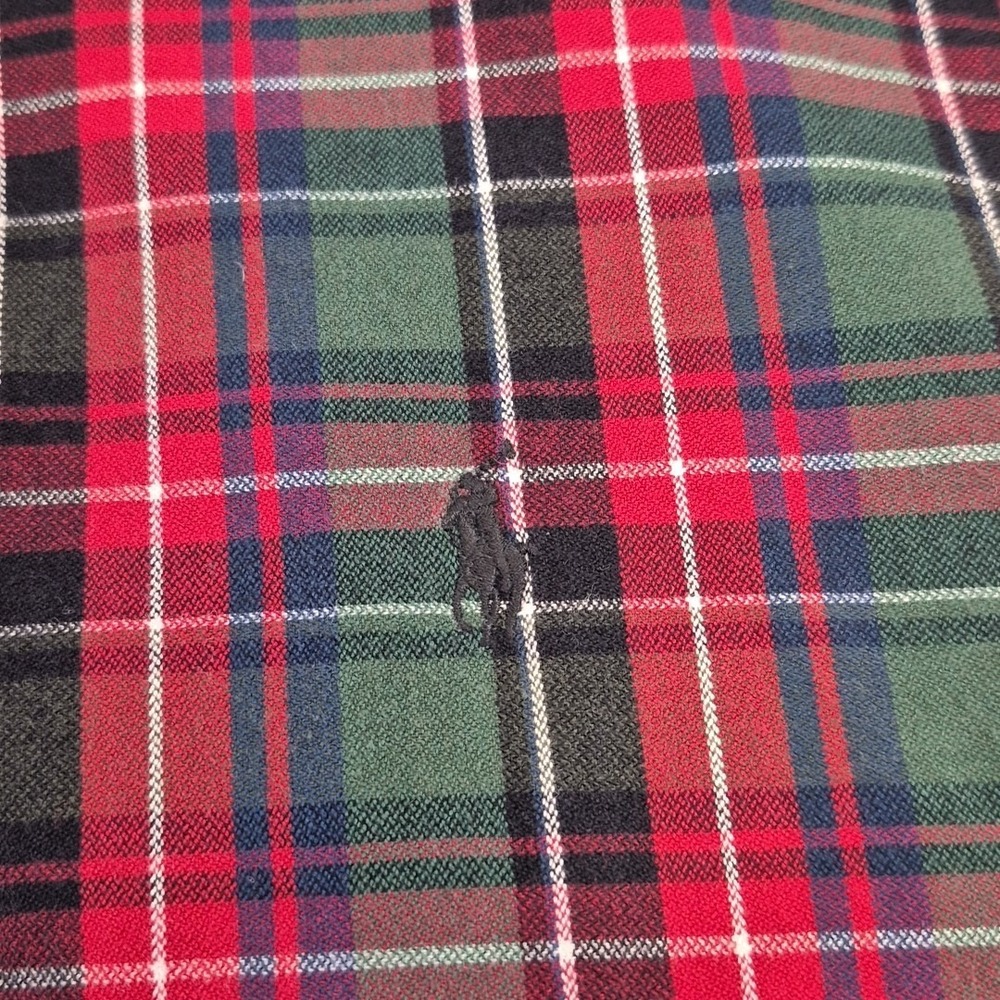 Ralph Lauren Button Down Long Sleeve Blake Mens Large Plaid Red Green - Picture 4 of 7
